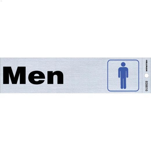 Écriteau de toilettes en Mylar pour hommes