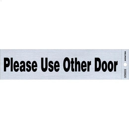 2" x 8" Black/Nickel Use Other Door Self-Adhesive Sign