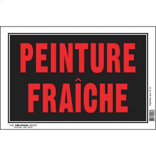 8\" x 12\" Fluorescent Red On Black Peinture Fra\u00eeche Sign