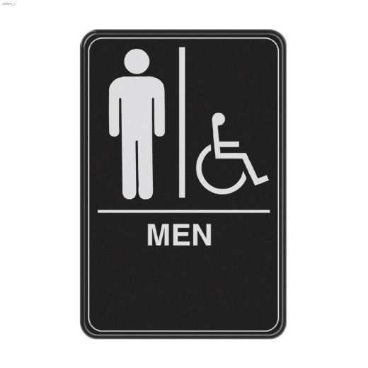 Écriteau toilettes Accessible handicapés Hommes avec Braille