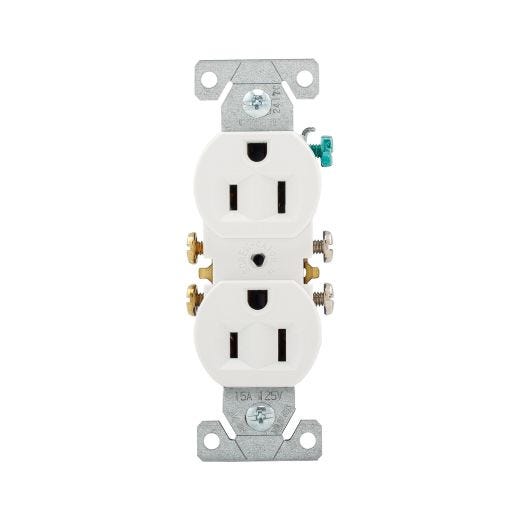 15 A White Duplex Receptacle-10/Pack