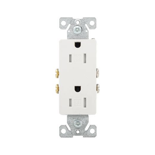 15 A White Tamper Resistant Decorator Duplex Receptacle