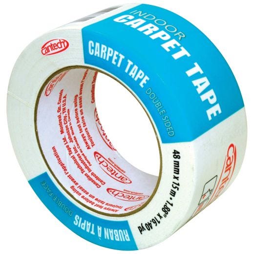 48 mm x 15 m White Double-Face Cloth Carpet Tape