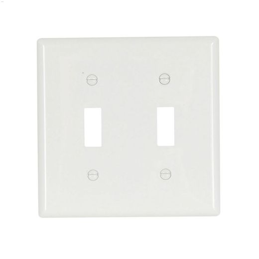White Nylon (2) Toggle Switch Wallplate