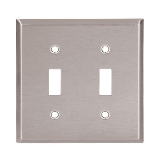 302/304 Stainless Steel (2) Toggle Switch Wallplate