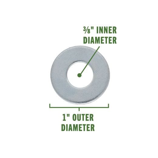 3/8" Zinc Plated Wide Pattern Flat Washer