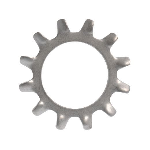 #10 Zinc Plated Steel External Tooth Lock Washer-4/Pack