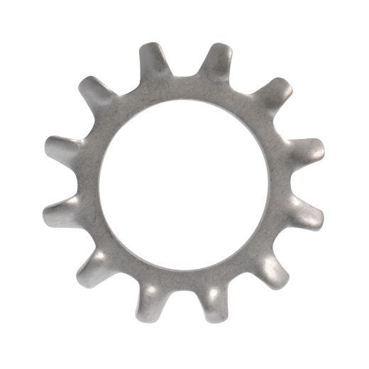 1/4" Zinc Plated Steel External Tooth Lock Washer-4/Pack