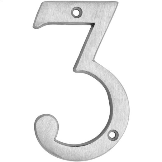 6" Aluminum Brushed Aluminum Classic House Number