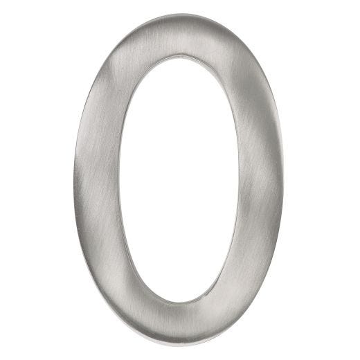 4" Solid Metal Satin Nickel Modern House Number