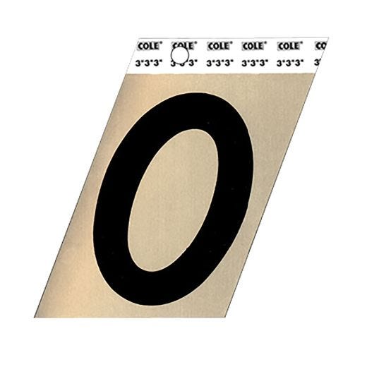 3" Aluminum Black On Gold Angle Cut House Number