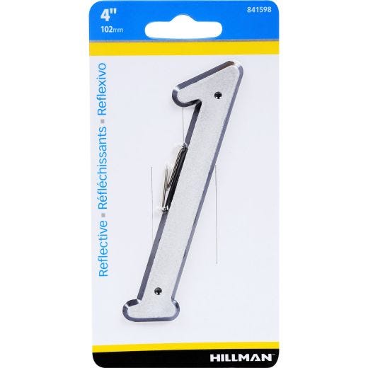 #1 - 4" perles réfléchissantes argent Numéro de maison