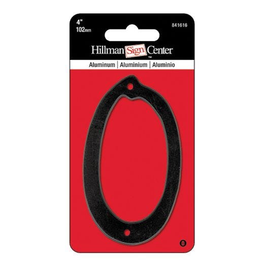 #0 - 4" Die Cast Aluminum Black House Number