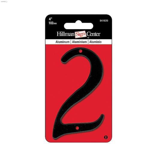 #2 - 4" Numéro de maison Aluminium moulé sous pression Noir