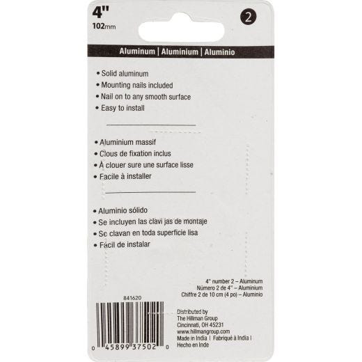 #2 - 4" Numéro de maison Aluminium moulé sous pression Noir