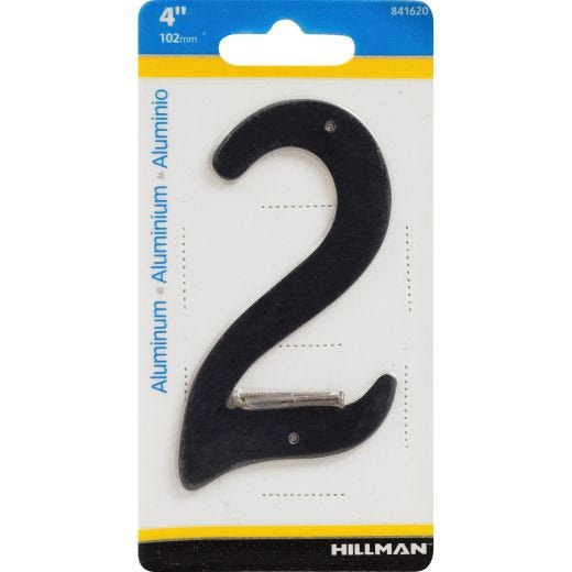 #2 - 4" Numéro de maison Aluminium moulé sous pression Noir