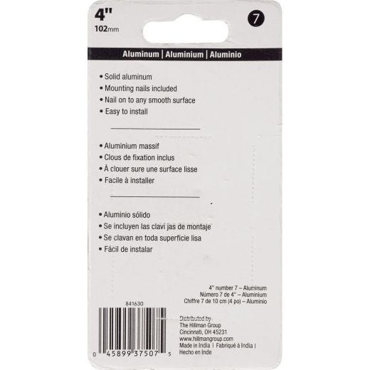 #7 - 4" Numéro de maison Aluminium moulé sous pression Noir