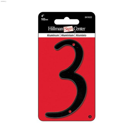 4" Numéro de maison en Aluminium moulé sous pression Noir