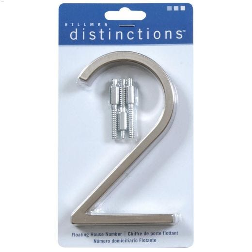 Numéros de maison flottants, en nickel brossé, 5"