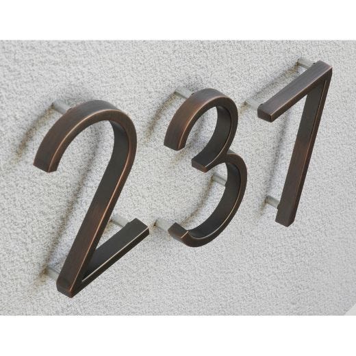 Numéros de maison flottants, en nickel brossé, 5"