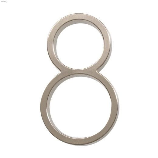 Numéros de maison flottants, en nickel brossé, 5"