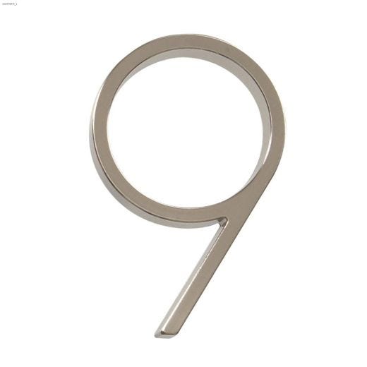 Numéros de maison flottants, en nickel brossé, 5"