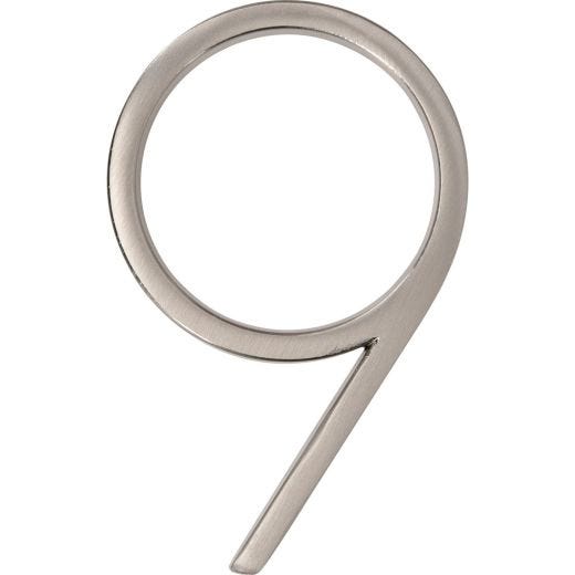 Numéros de maison flottants, en nickel brossé, 5"