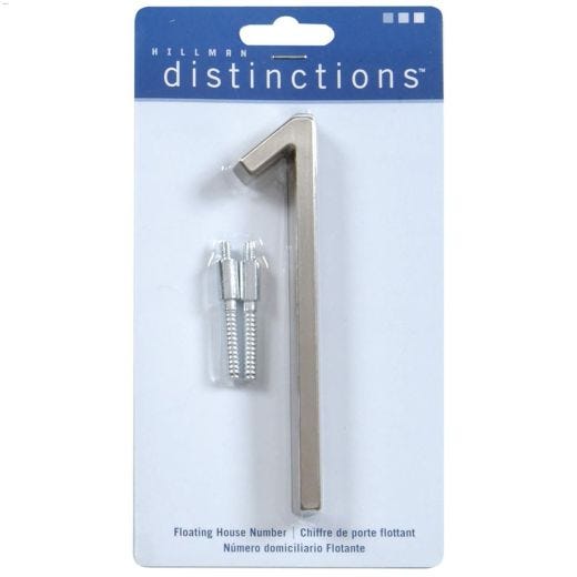Numéros de maison flottants, en nickel brossé