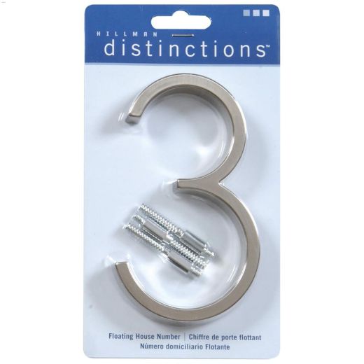 Numéros de maison flottants, en nickel brossé