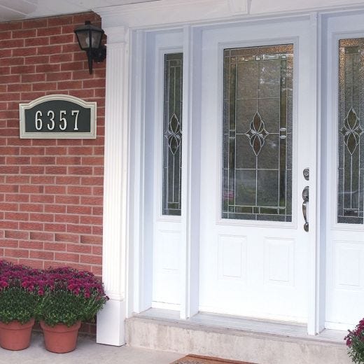 #0 - 4" Brushed Nickel Self-Adhesive Address Plaque Number