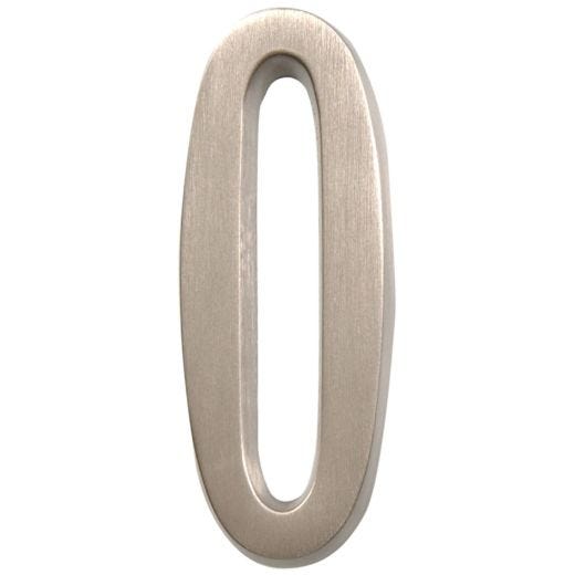 #0 - 4" Brushed Nickel Self-Adhesive Address Plaque Number