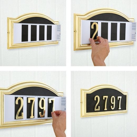 Numéros de plaque d'adresse en laiton poli de 4"