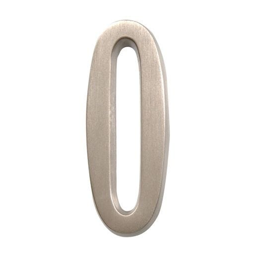 4" Brushed Nickel Self-Adhesive Address Plaque Number