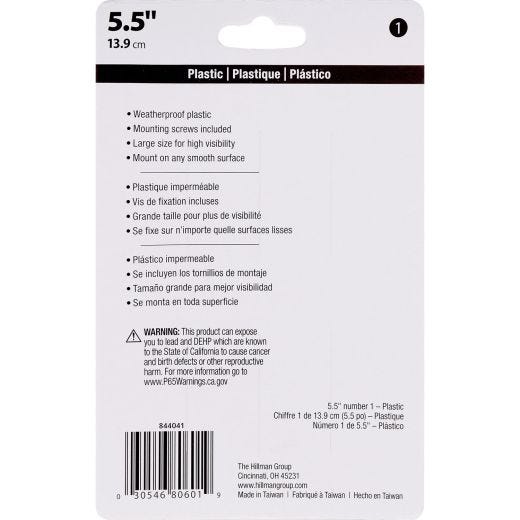 #1 - 6" Numéro de maison noir en plastique