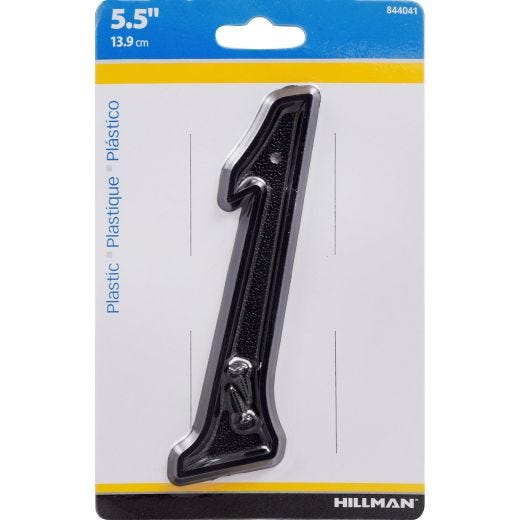 #1 - 6" Numéro de maison noir en plastique