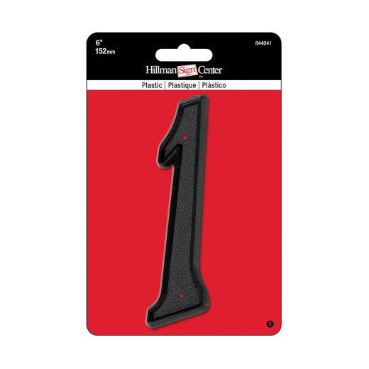 Numéro de maison de 6" en plastique noir