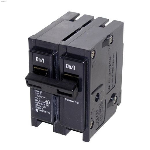 2 Pole Type BR Plug-On Molded Case Circuit Breaker