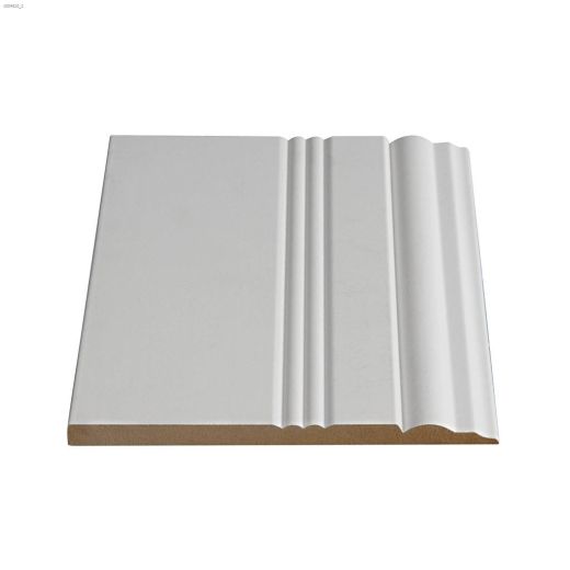 6-1/2" x 3/8" x 8' Primed MDF Victorian Baseboard Moulding