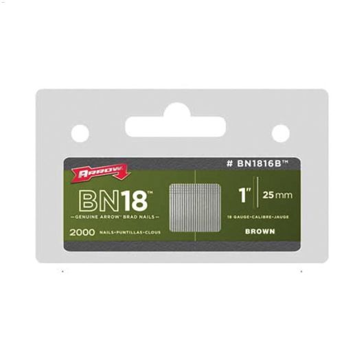 1" 18 Gauge Brown Brad Nail -2000/Pack