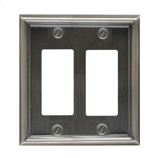 Pewter Metal Double Rocker Wallplate