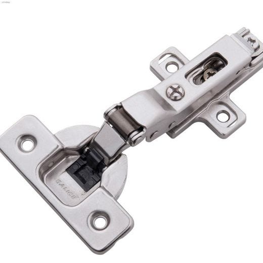 Polished Nickel Soft Close Half Overlay Frameless Hinge