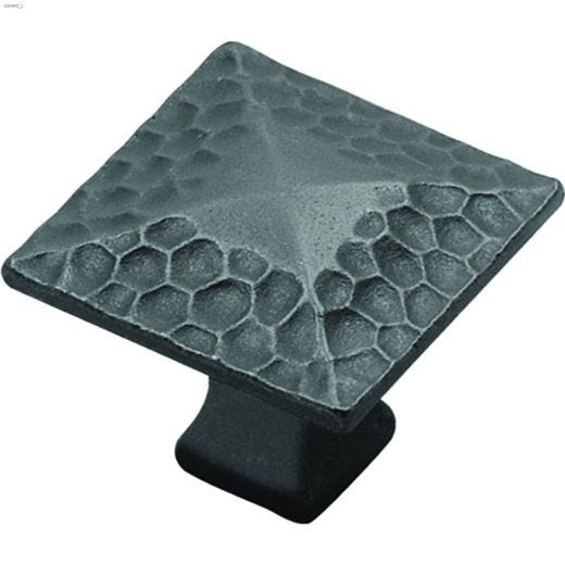 1-1\/4\" Black Iron Craftsman Square Door Knob