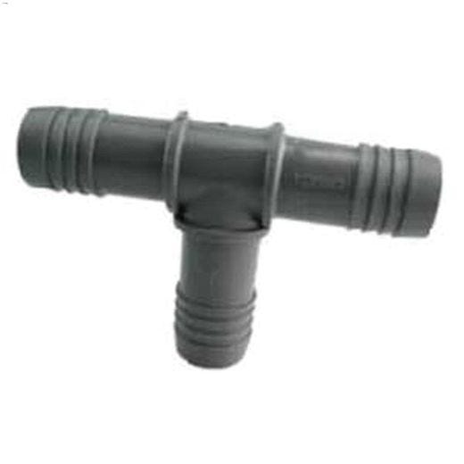1\" Insert End Gray Plastic Hose Tee