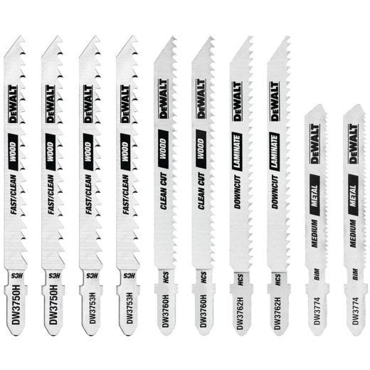 10 Piece T Shank Jig Saw Blade Set With Case