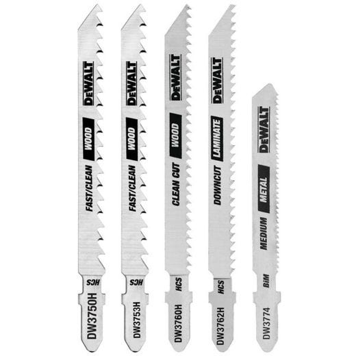 6-7/4" & Bi metal 5 Piece T Shank Jig Saw Blade Set