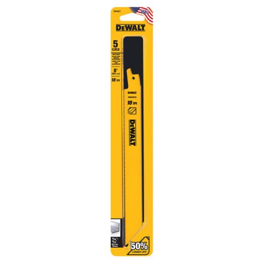 8" 18 TPI Bi-Metal Reciprocating Saw Blade-5/Pack
