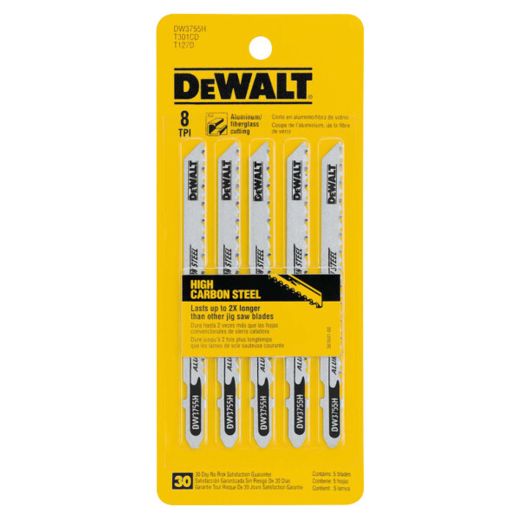 4" 8 TPI T Shank Wood Cutting Jig Saw Blade-5/Pack