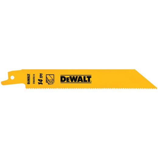 6" 14 TPI Bi-Metal Reciprocating Saw Blade-5/Pack