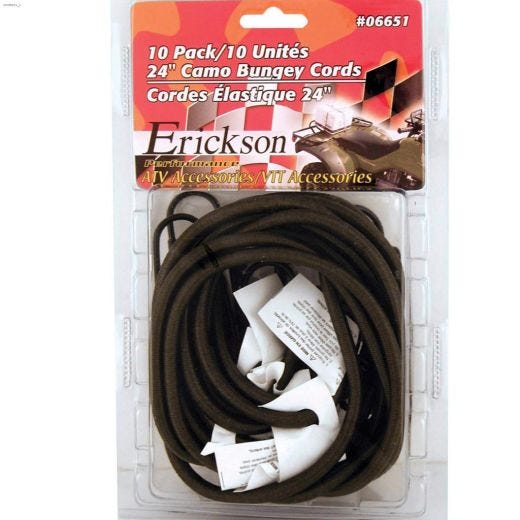 24\" x 8 mm Camouflage Camo Bungee Cord-10\/Pack