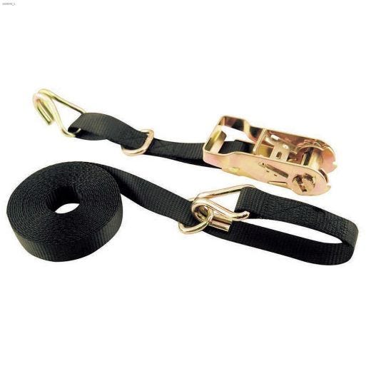 15' x 1" Black Ratchet Strap With Double Floating Ring